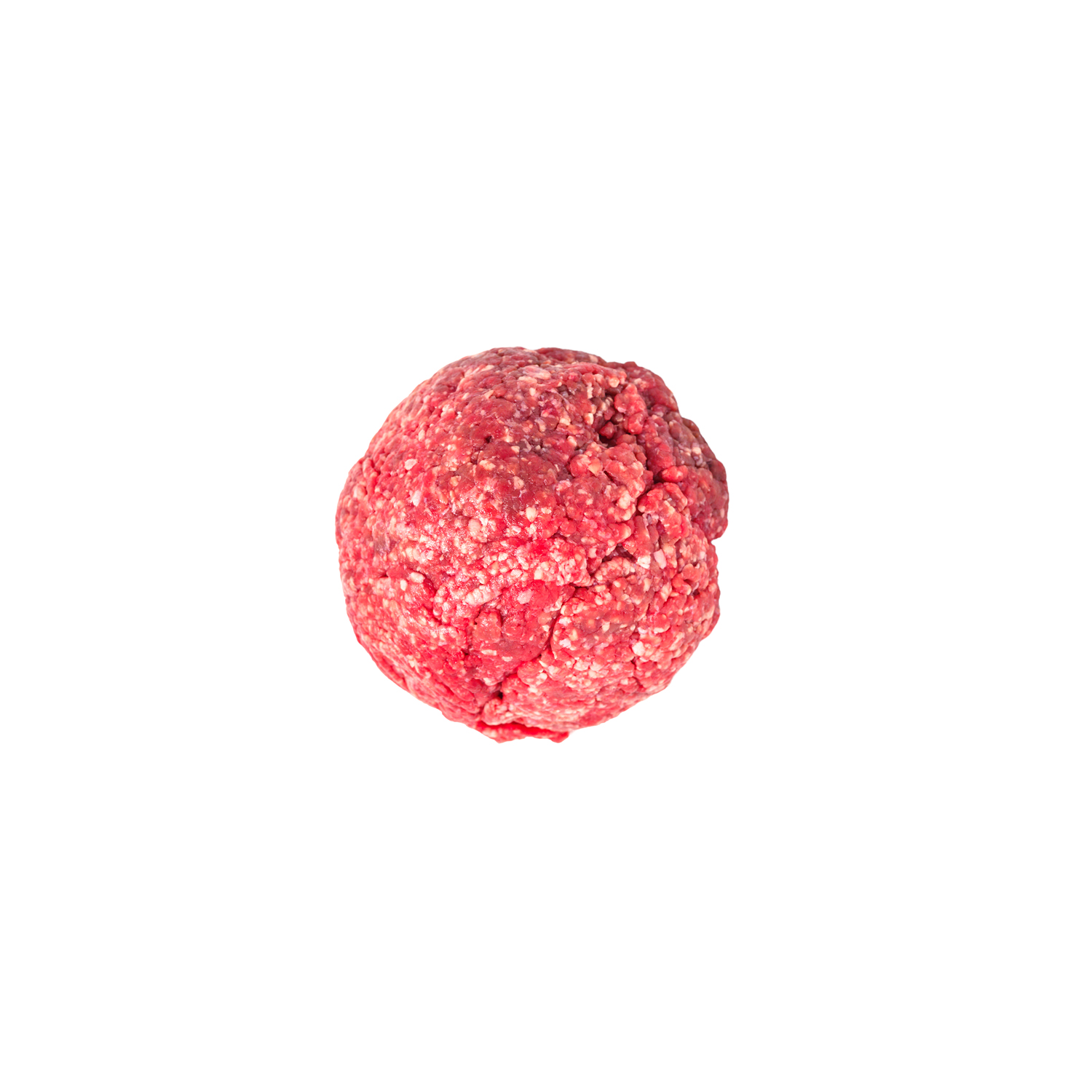 Raw chopped meat isolated on white background.