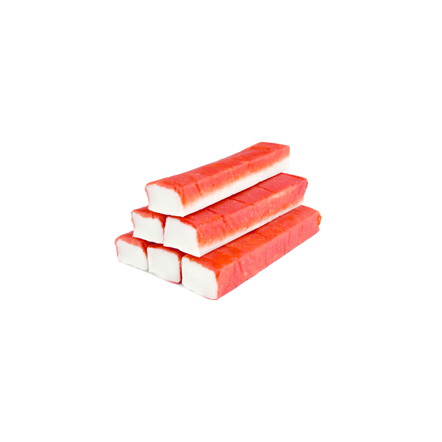 crab sticks group isolated on white background