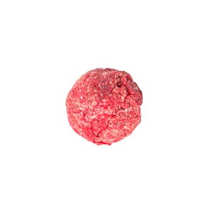 Raw chopped meat isolated on white background.